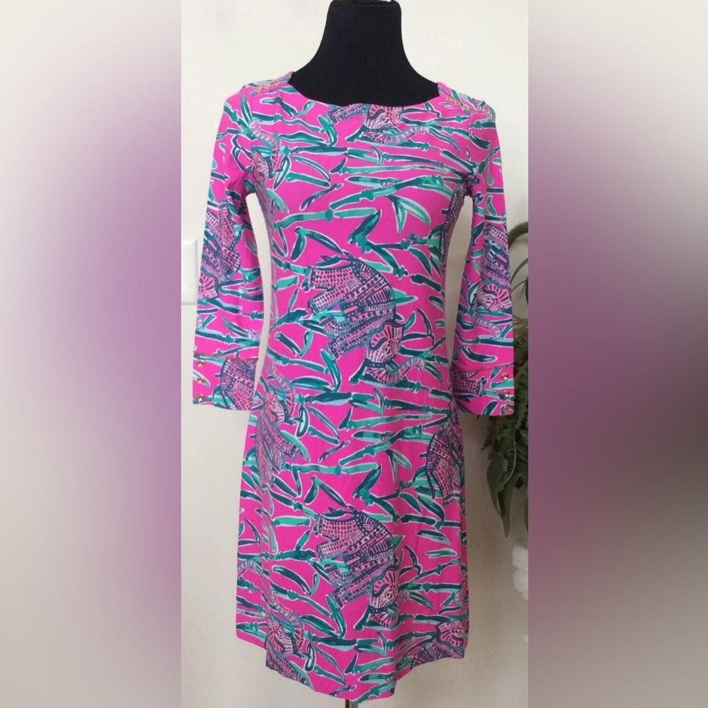 Lilly Pulitzer Pink Multi-Color Elephant Print Dress